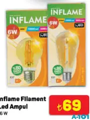 INFLAME FİLAMENT LED AMPUL 6W INFLAME FİLAMENT LED AMPUL 6W